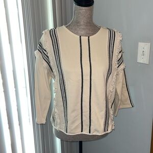 Anthropologie | Eri + Ali Embroidered Top Medium